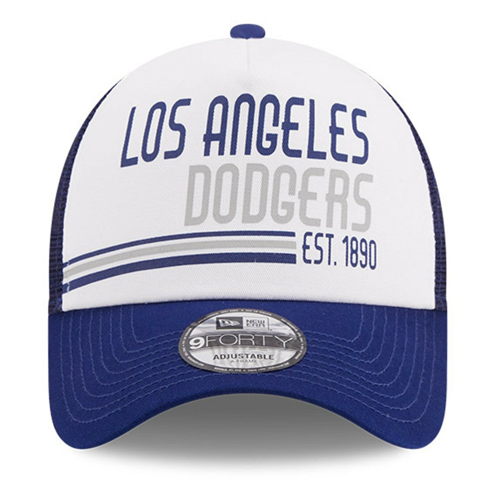 MLB Los Angeles Dodgers New Era Stacked A-Frame Trucker 9FORTY Adjustable Hat