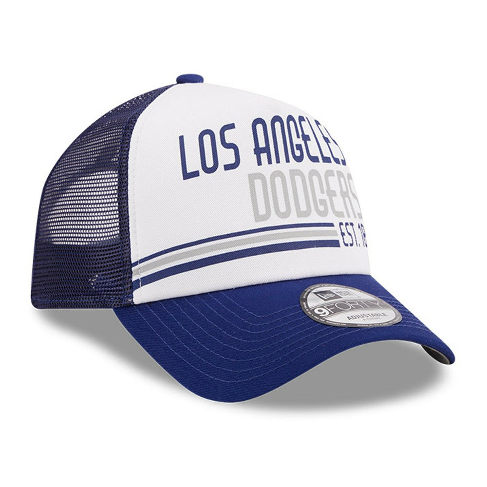 MLB Los Angeles Dodgers New Era Stacked A-Frame Trucker 9FORTY Adjustable Hat