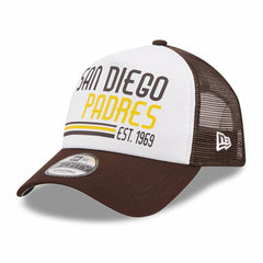 MLB San Diego Padres New Era Stacked A-Frame Trucker 9FORTY Adjustable Hat