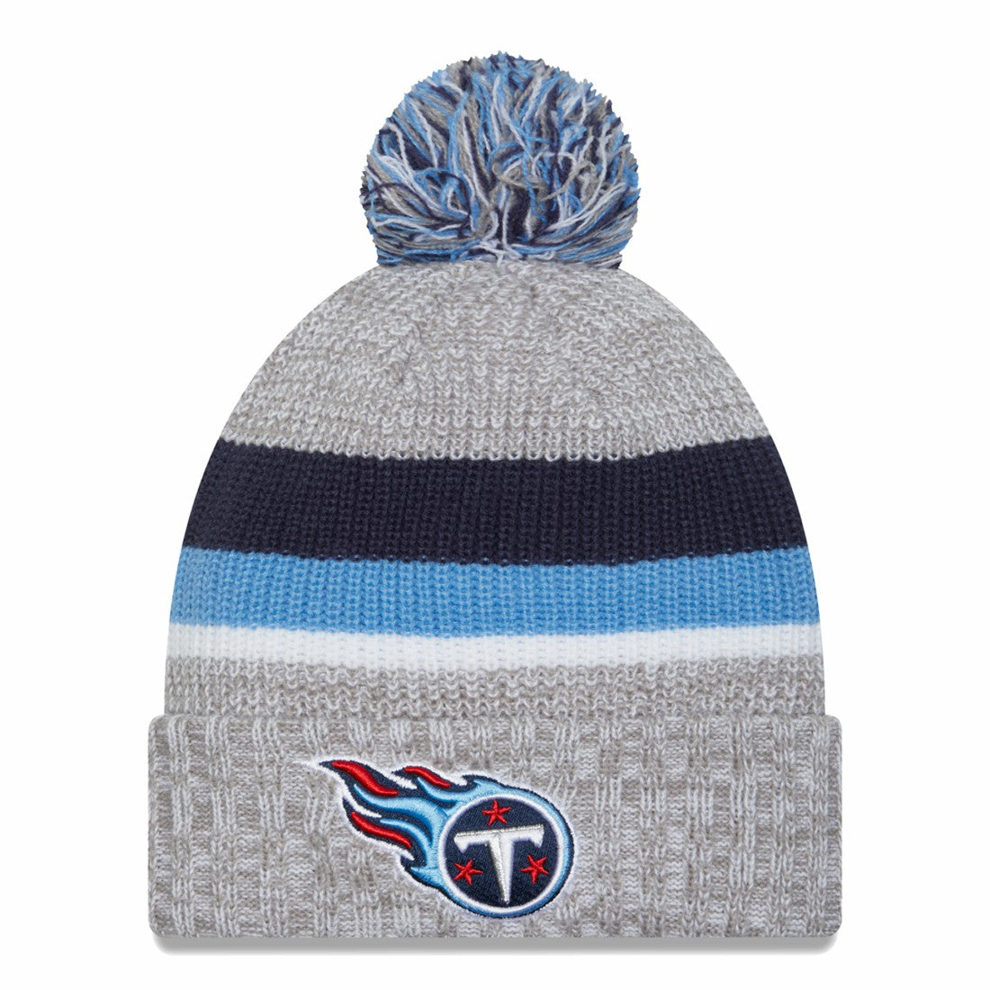 Cuffed Knit Hat with Pom - Tennessee Titans