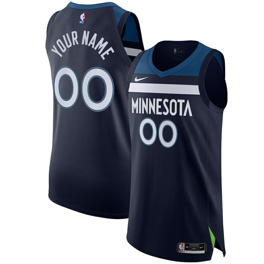 NBA Minnesota Timberwolves Authentic Custom Jersey Navy