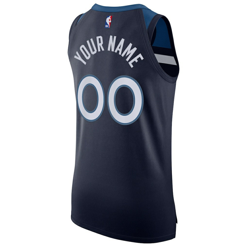 NBA Minnesota Timberwolves Authentic Custom Jersey Navy