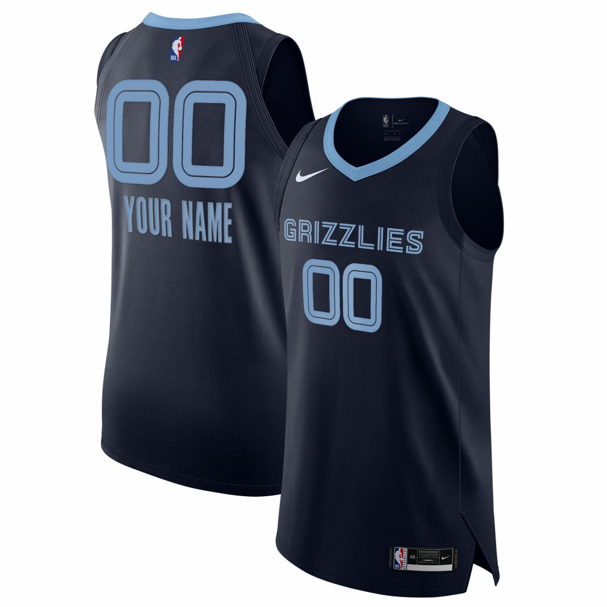 NBA Memphis Grizzlies 2020/21 Authentic Custom Jersey Navy