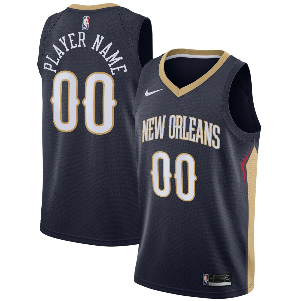 NBA New Orleans Pelicans Swingman Custom Jersey Navy