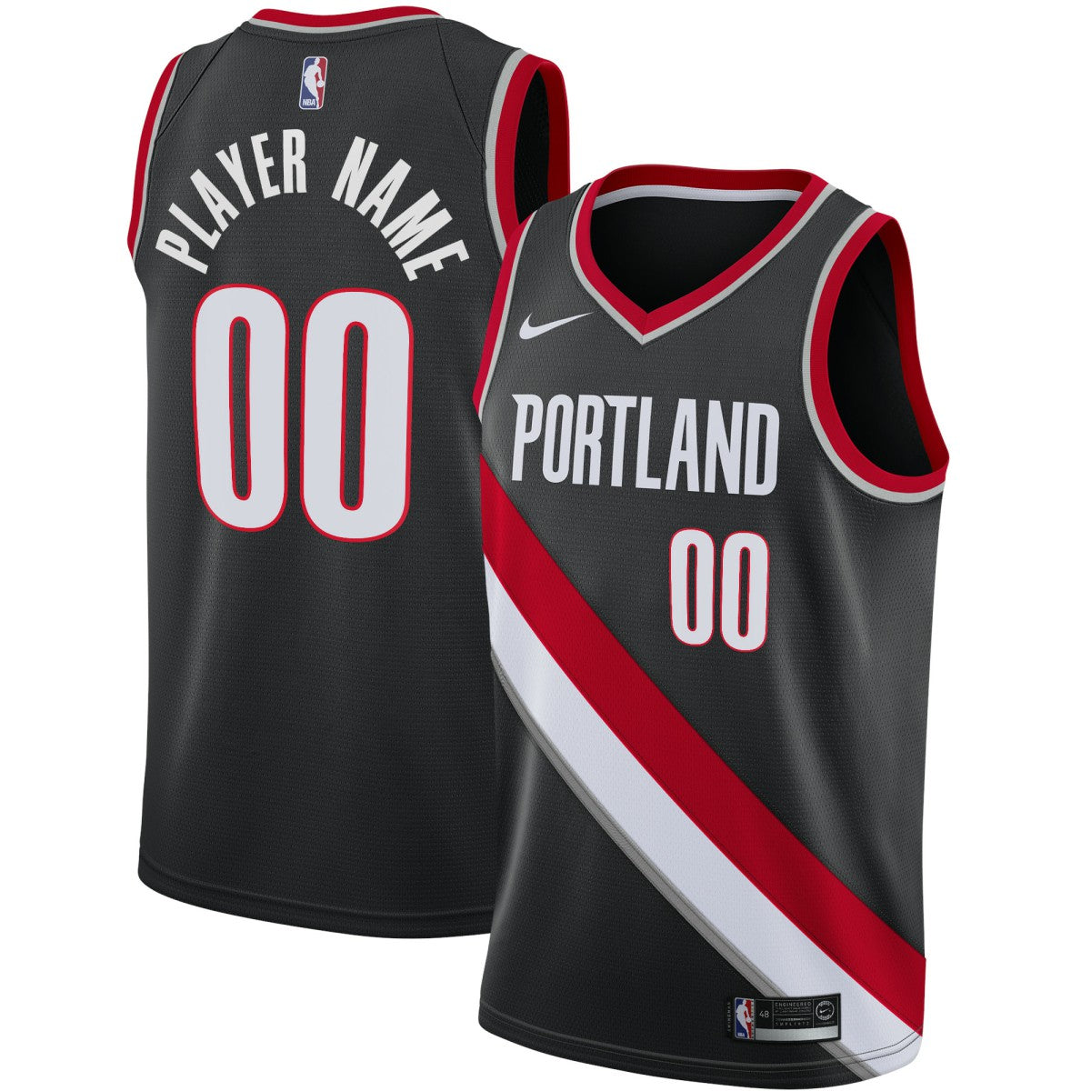NBA Portland Trail Blazers Swingman Custom Jersey Black