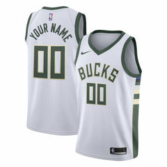 NBA Milwaukee Bucks Swingman Custom Jersey White