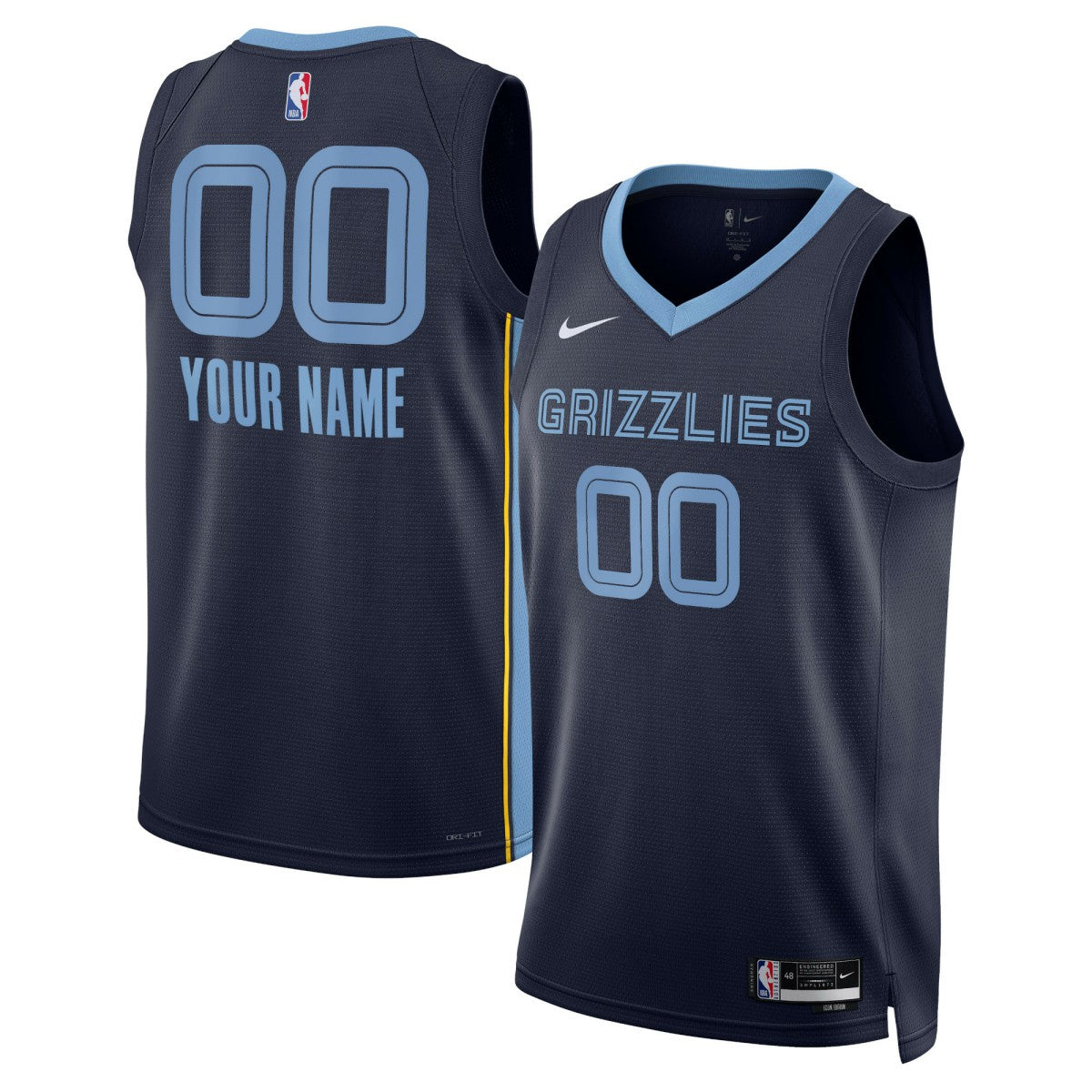 NBA Memphis Grizzlies Unisex Swingman Custom Jersey Navy