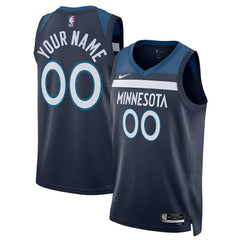 NBA Minnesota Timberwolves Unisex Swingman Custom Jersey Navy