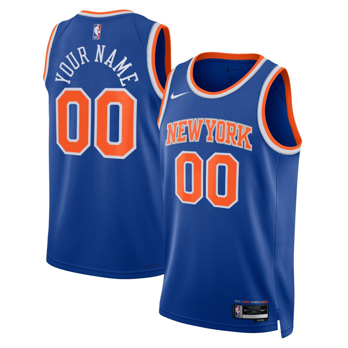 NBA New York Knicks Unisex Swingman Custom Jersey Blue