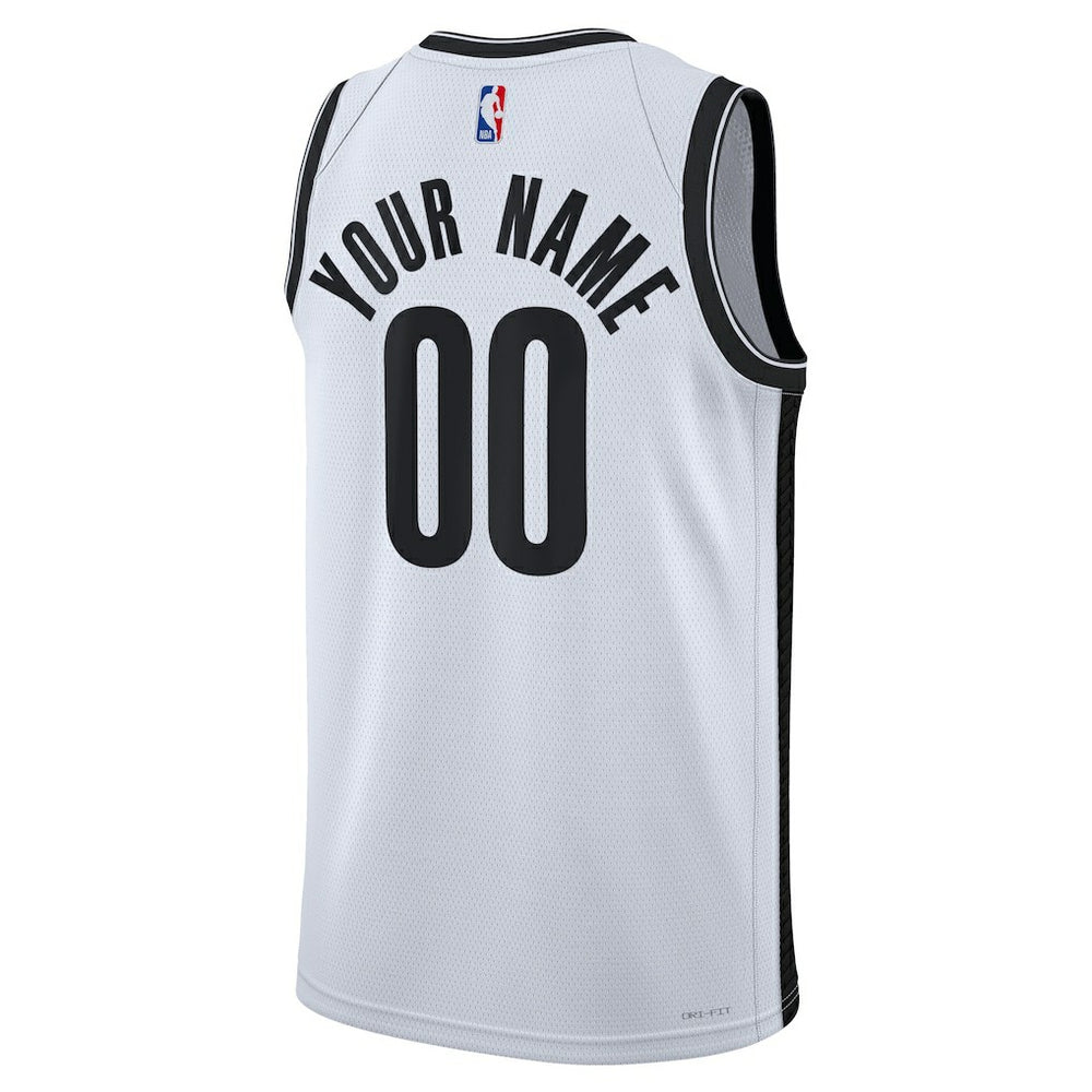 NBA Brooklyn Nets Unisex Swingman Custom Jersey White