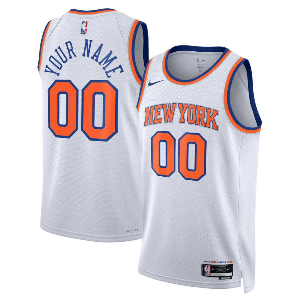 NBA New York Knicks Unisex Swingman Custom Jersey White
