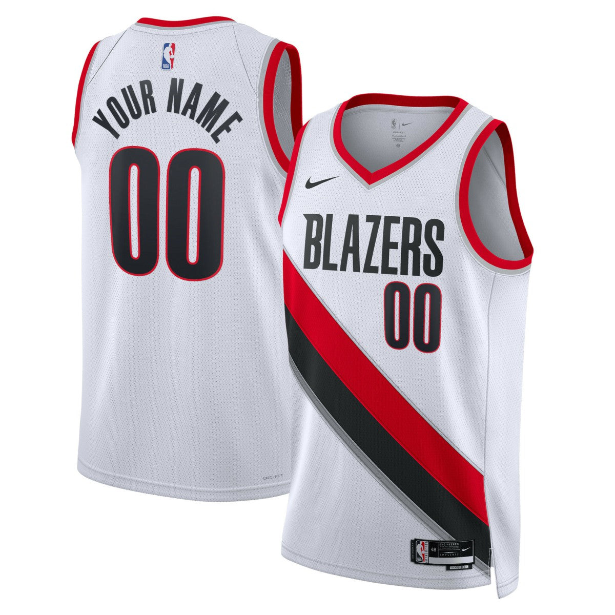 NBA Portland Trail Blazers Unisex Swingman Custom Jersey White