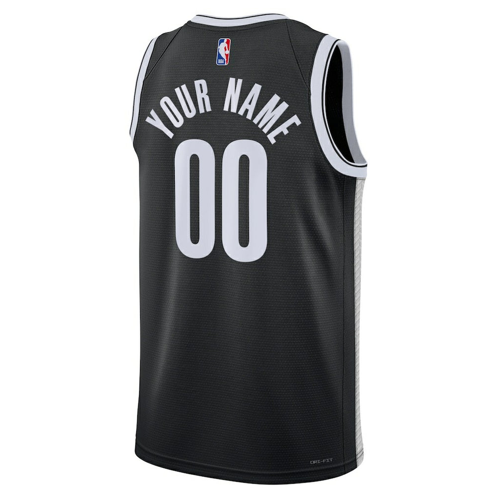 NBA Brooklyn Nets Unisex Swingman Custom Jersey Black