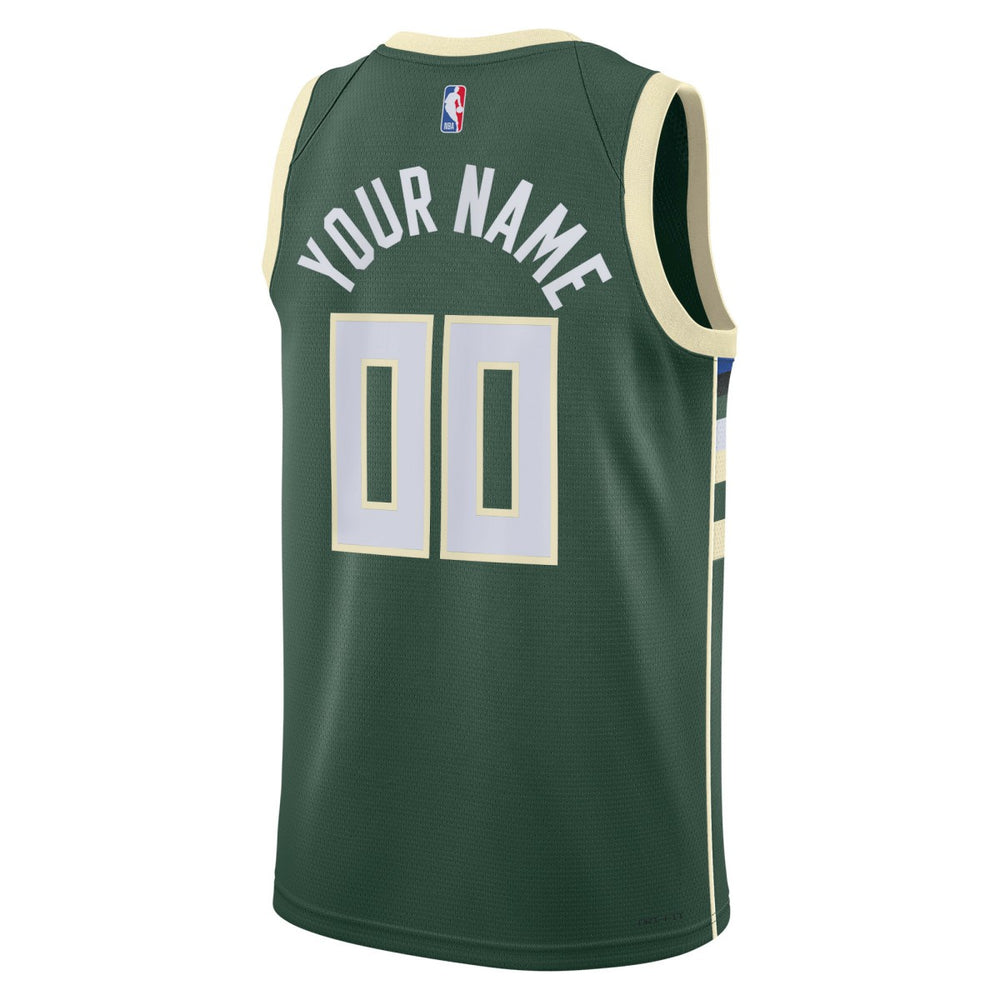 NBA Milwaukee Bucks Unisex Swingman Custom Jersey Hunter Green