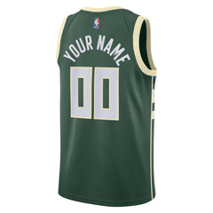 NBA Milwaukee Bucks Unisex Swingman Custom Jersey Hunter Green