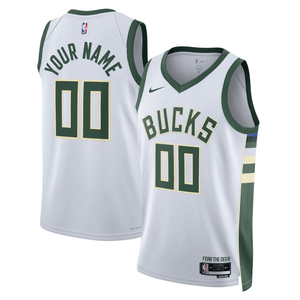 NBA Milwaukee Bucks Unisex Swingman Custom Jersey White