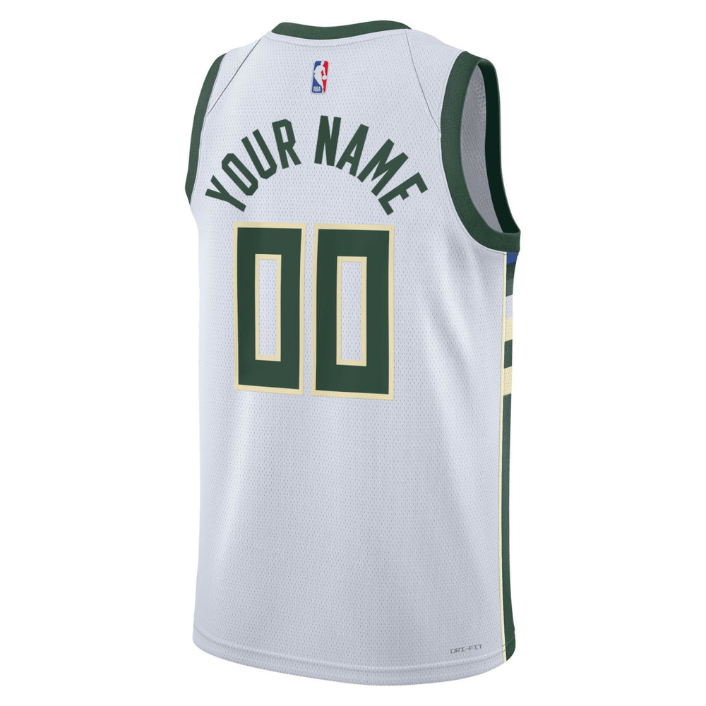 NBA Milwaukee Bucks Unisex Swingman Custom Jersey White