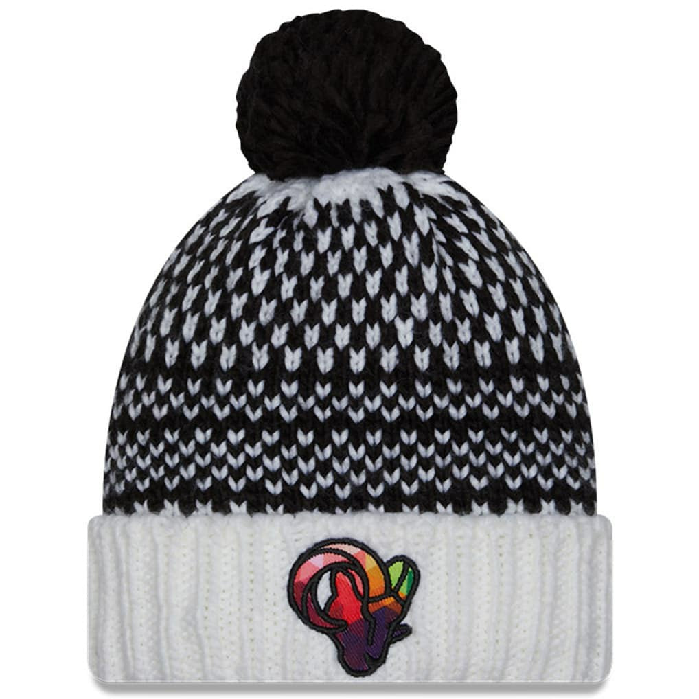 Women's 2023 NFL Crucial Catch Cuffed Pom Knit Hat - Los Angeles Rams