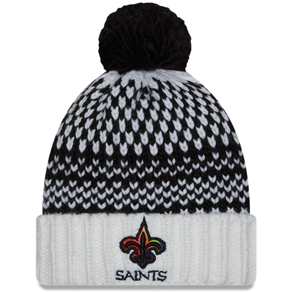 Women's 2023 NFL Crucial Catch Cuffed Pom Knit Hat - New Orleans Saints