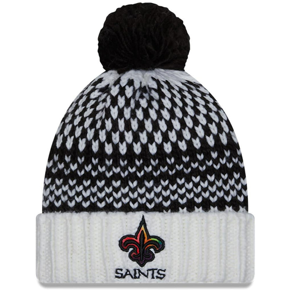 Women's 2023 NFL Crucial Catch Cuffed Pom Knit Hat - New Orleans Saints