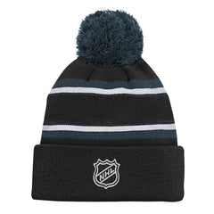 NHL Black Vegas Golden Knights Youth Jacquard Cuffed Knit Hat with Pom