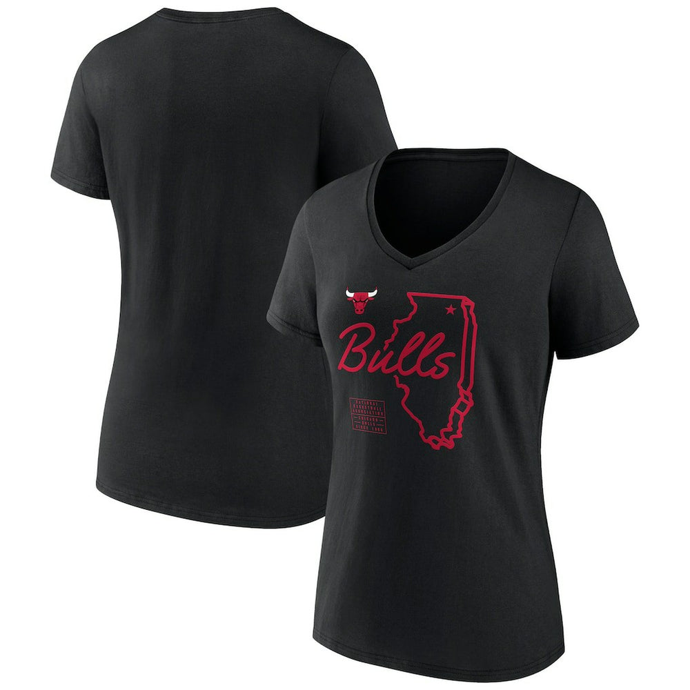 NBA Chicago Bulls Women's Announcer V-Neck T-Shirt sale