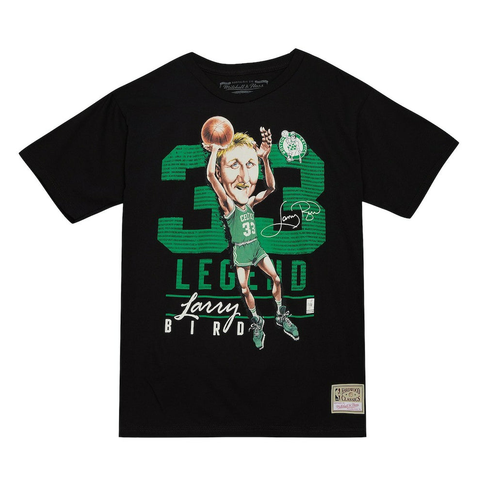 NBA Larry Bird Boston Celtics Hardwood Classics Caricature T-Shirt