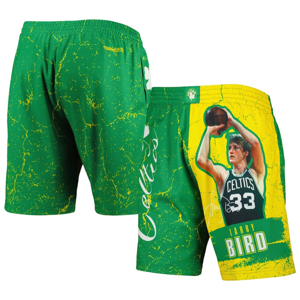 NBA Larry Bird Boston Celtics Hardwood Classics Player Burst Shorts