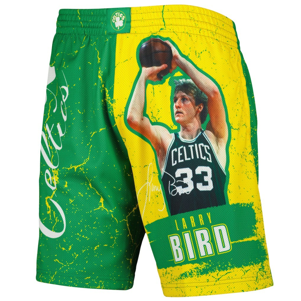 NBA Larry Bird Boston Celtics Hardwood Classics Player Burst Shorts