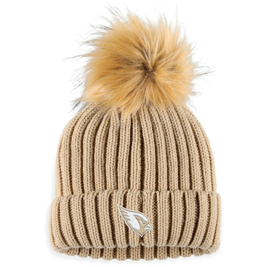 WEAR by Erin Andrews Women's Neutral Cuffed Knit Hat with Pom - Arizona Cardinals