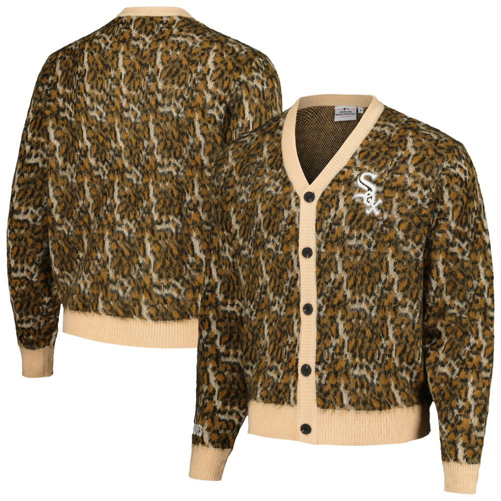 MLB Chicago White Sox PLEASURES Cheetah Cardigan Button-Up Sweater