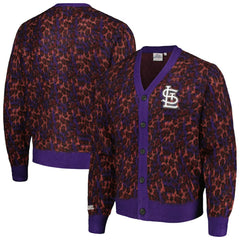 MLB St. Louis Cardinals PLEASURES Cheetah Cardigan Button-Up Sweater