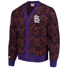 MLB St. Louis Cardinals PLEASURES Cheetah Cardigan Button-Up Sweater