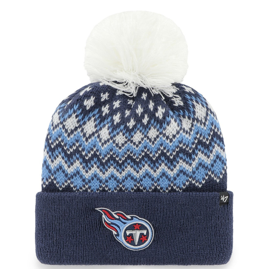 '47 Women's Elsa Cuffed Knit Hat with Pom - Tennessee Titans