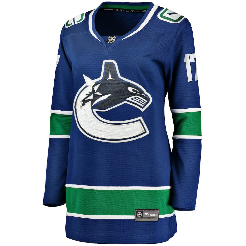 NHL Blue Filip Hronek Vancouver Canucks Women's Fanatics Home Breakaway Jersey