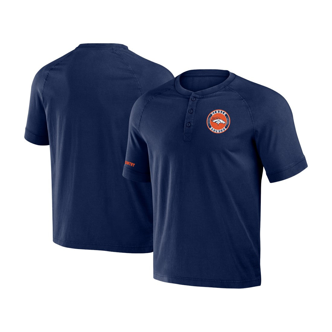NFL x Darius Rucker Collection Washed Raglan Henley T-Shirt - Denver Broncos