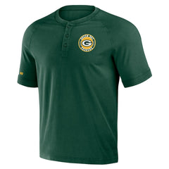NFL x Darius Rucker Collection Washed Raglan Henley T-Shirt - Green Bay Packers