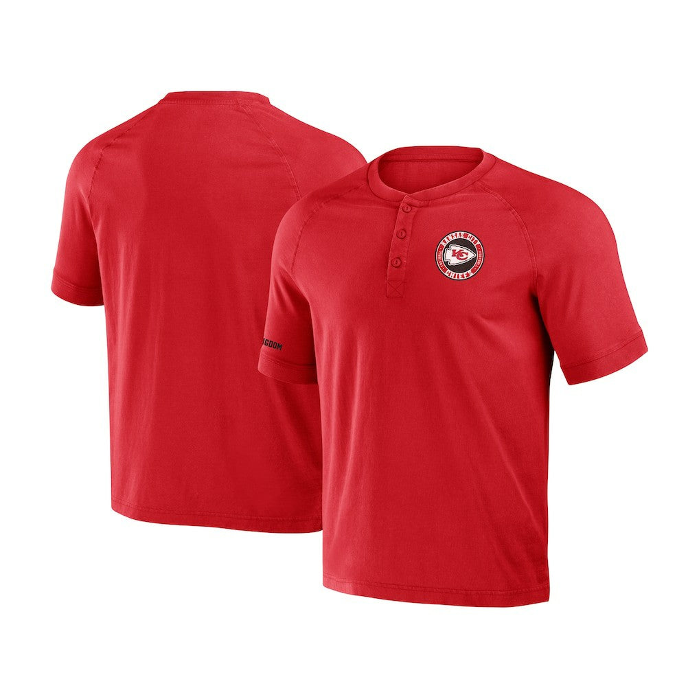 NFL x Darius Rucker Collection Washed Raglan Henley T-Shirt - Kansas City Chiefs