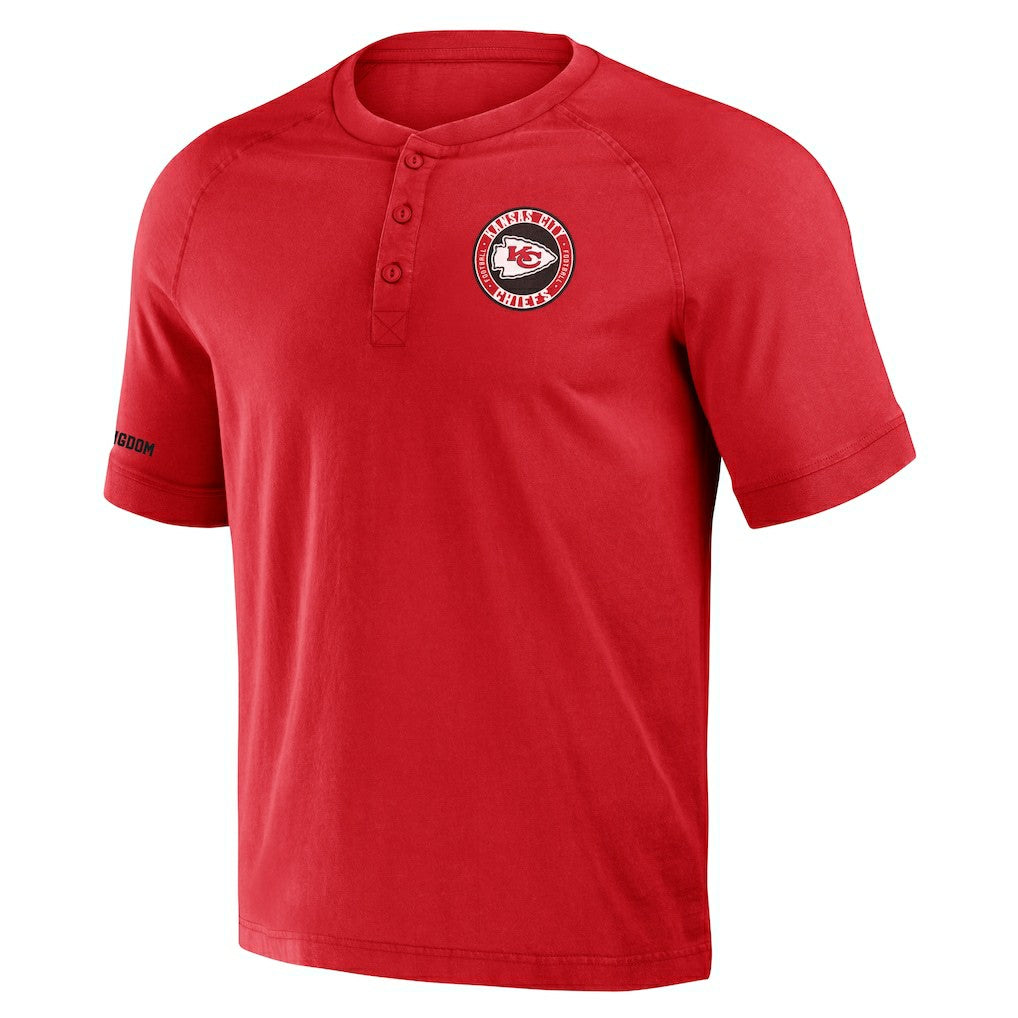 NFL x Darius Rucker Collection Washed Raglan Henley T-Shirt - Kansas City Chiefs