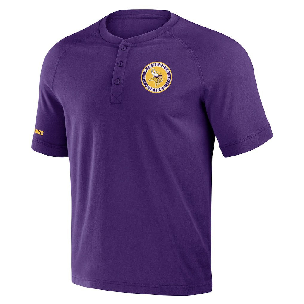 NFL x Darius Rucker Collection Washed Raglan Henley T-Shirt - Minnesota Vikings