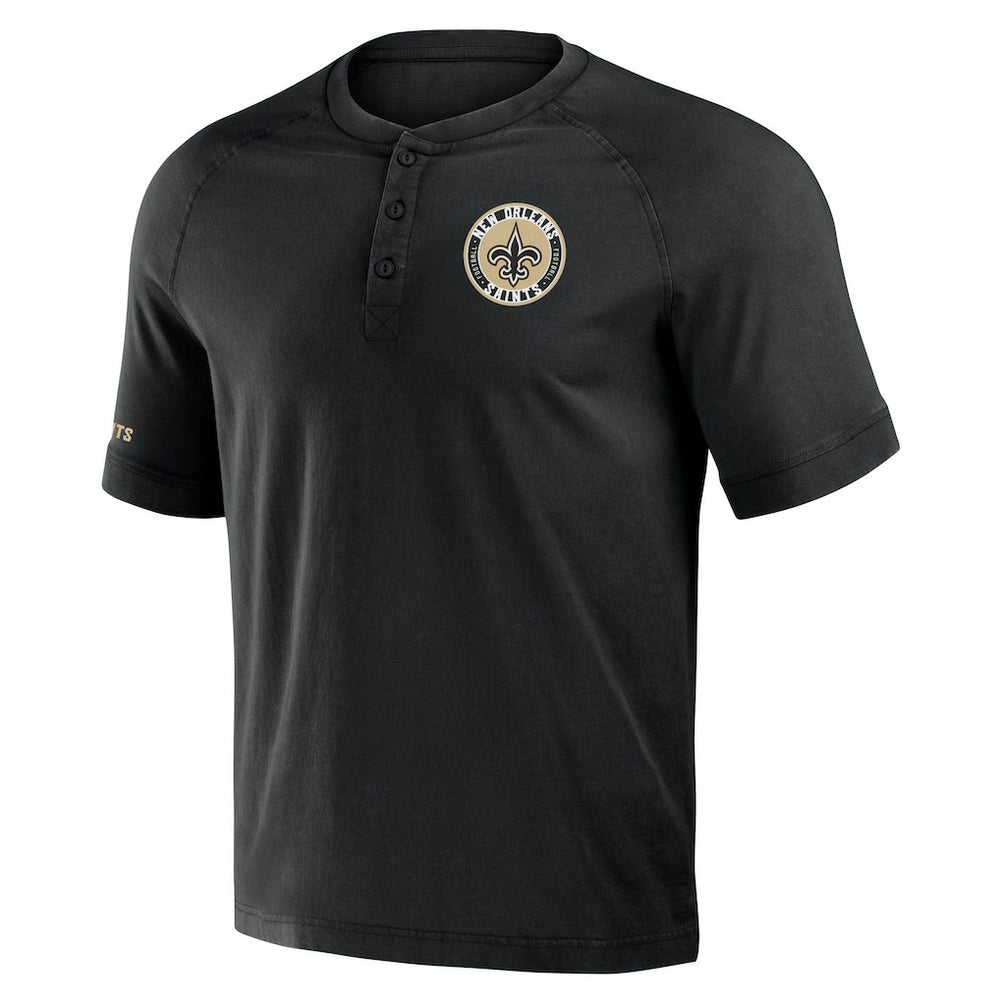 NFL x Darius Rucker Collection Washed Raglan Henley T-Shirt - New Orleans Saints