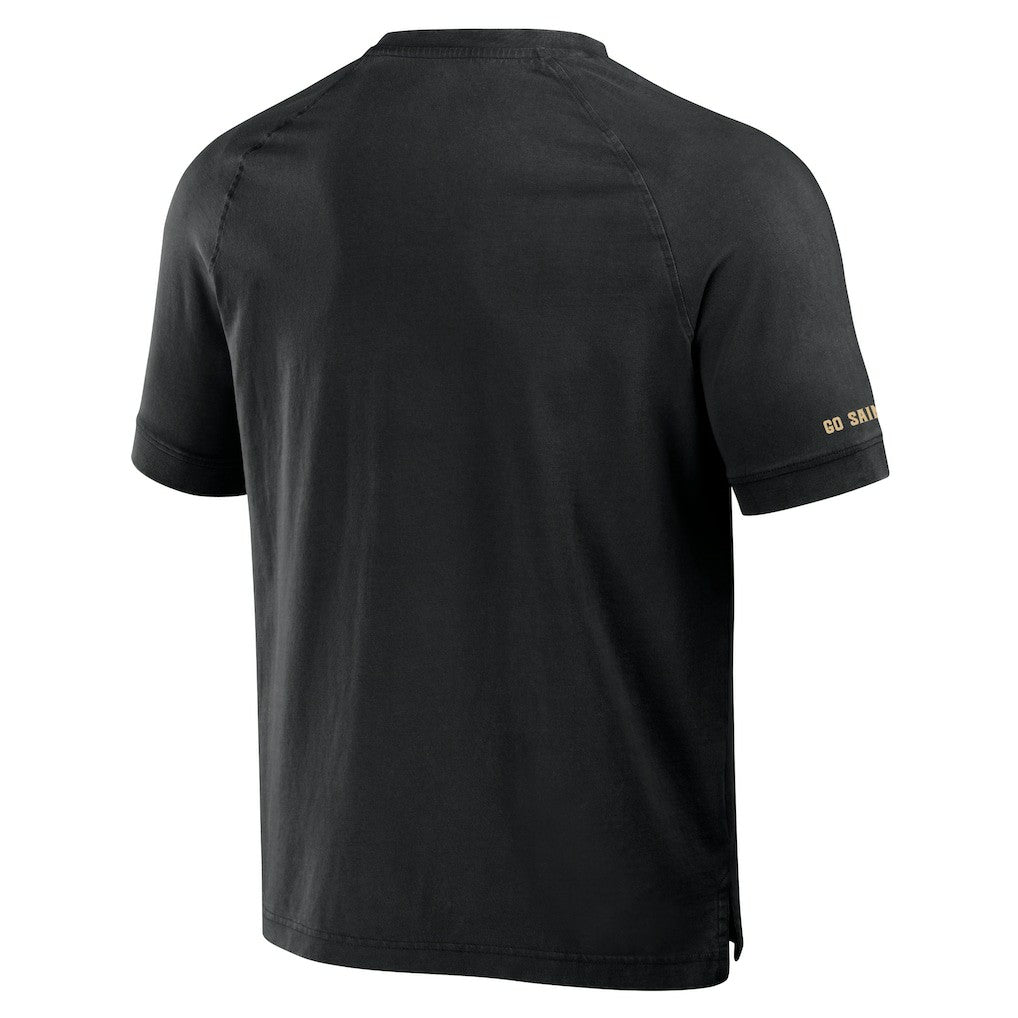 NFL x Darius Rucker Collection Washed Raglan Henley T-Shirt - New Orleans Saints