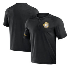 NFL x Darius Rucker Collection Washed Raglan Henley T-Shirt - Pittsburgh Steelers