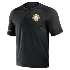NFL x Darius Rucker Collection Washed Raglan Henley T-Shirt - Pittsburgh Steelers