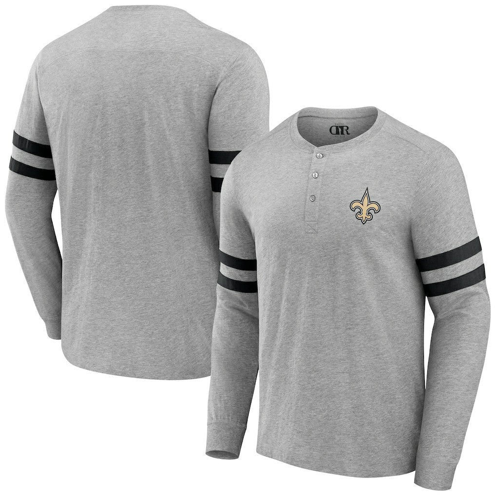 NFL x Darius Rucker Collection Henley Long Sleeve T-Shirt - New Orleans Saints
