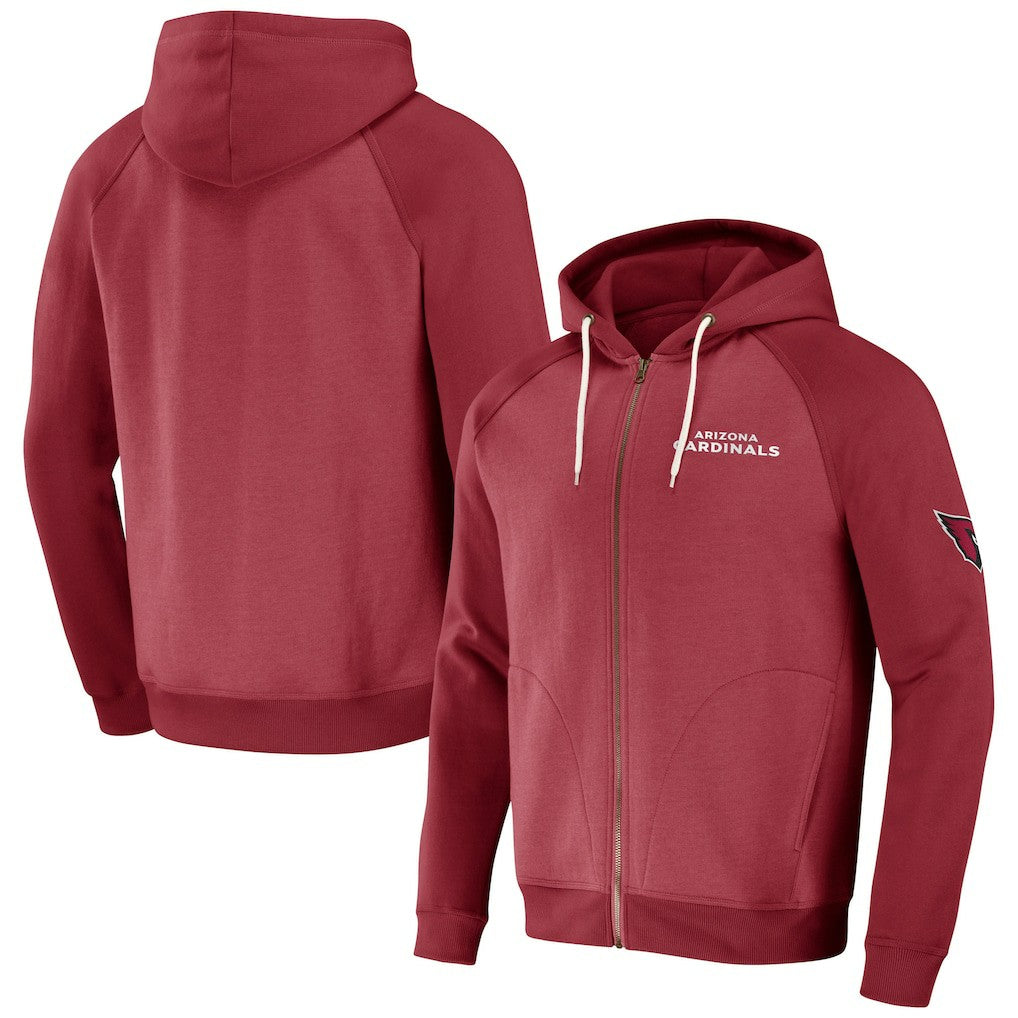 NFL x Darius Rucker Collection Raglan Full-Zip Hoodie - Arizona Cardinals