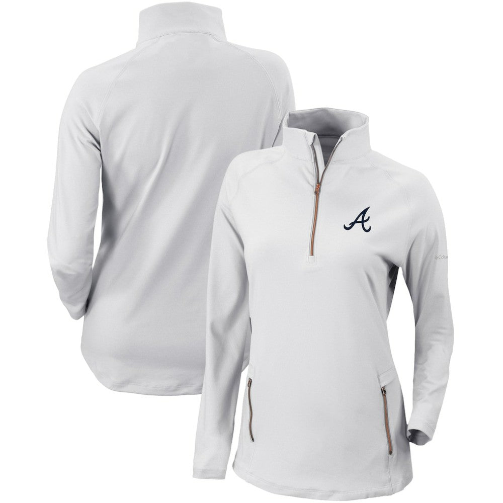 MLB Atlanta Braves Columbia Women's Omni-Wick Outward Nine Quarter-Zip Pullover Top