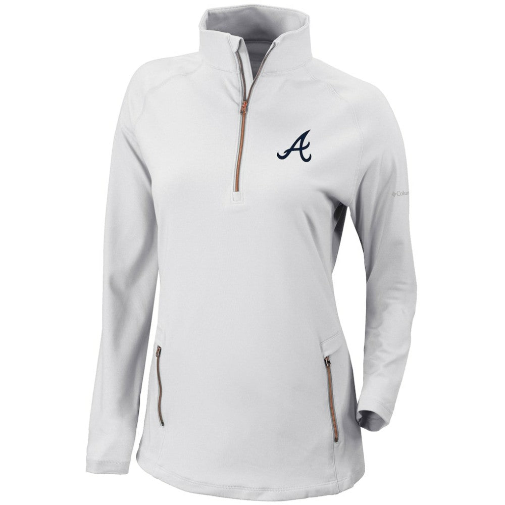 MLB Atlanta Braves Columbia Women's Omni-Wick Outward Nine Quarter-Zip Pullover Top