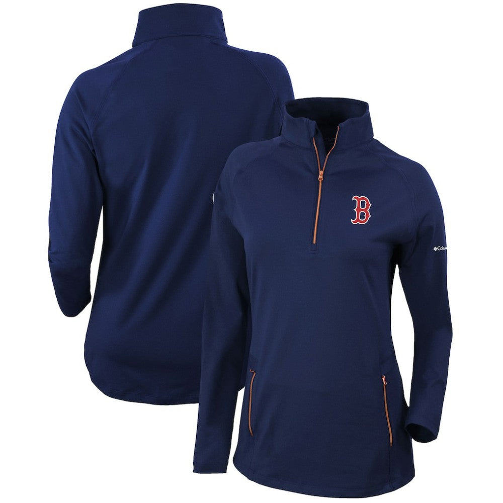 MLB Boston Red Sox Columbia Women's Omni-Wick Outward Nine Quarter-Zip Pullover Top