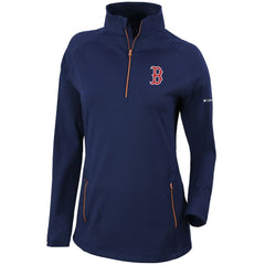 MLB Boston Red Sox Columbia Women's Omni-Wick Outward Nine Quarter-Zip Pullover Top